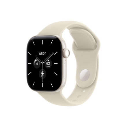 Apple Watch Series 12 GPS + Cellular 42mm Pearl White Ceramic Case with Sand Sport Band - S/M