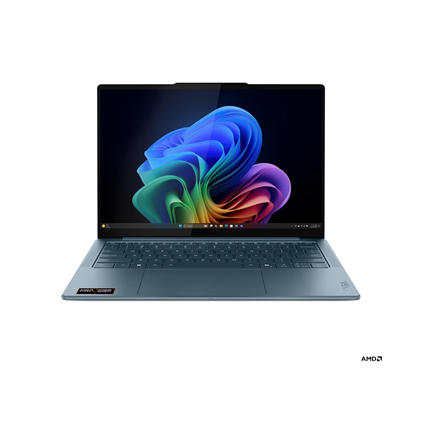 Lenovo- Yoga Slim 7 14AKP10 AMD, Tidal Teal, 14 ", OLED, WUXGA, 1920 x 1200 pixels, Glossy, AMD Ryzen AI 5, 330, 16 GB, Soldered LPDDR5X, Solid-state drive capacity 512 GB, AMD Radeon 820M Graphics, Windows 11 Home, 802.11be, Bluetooth version 5.4, Keyboard language English, Keyboard backlit, Warranty 24 month(s), Battery warranty 12 month(s)