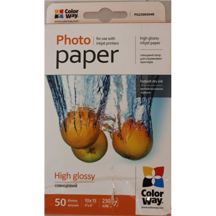Sale Out., High Glossy Photo Paper, 230 g/m², 10x15, Damaged Packaging